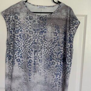 Miss Look Gray & Blue S/S Shirt